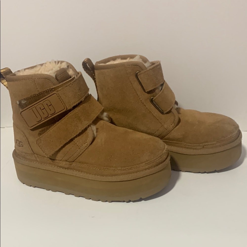 UGG Chestnut Suede Velcro Boots